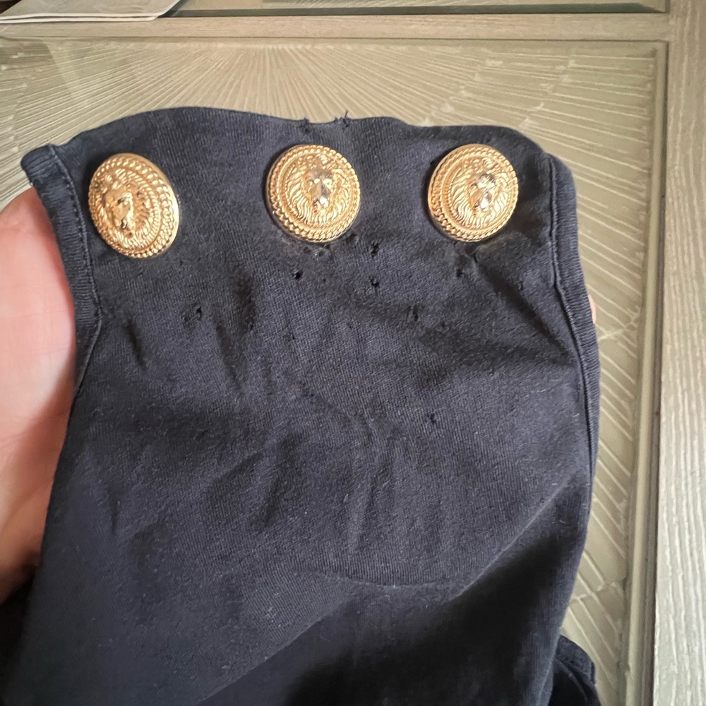 Balmain Black Tee with Gold Accents - Picture 4 of 8